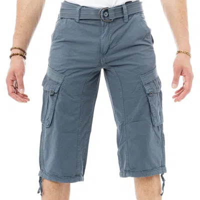 X-ray Men's Belted 18" Long Cargo Shorts With Draw Cord In Blue