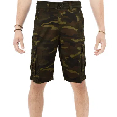 X-ray Men's Belted Cargo Shorts With Snap Detail In Brown