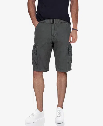 X-ray Men's Belted Double Pocket Cargo Shorts In Grey