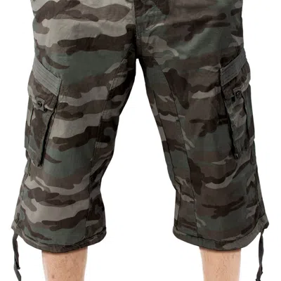 X-ray Men's Belted Long Cargo Shorts With Draw Cord In Brown