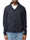 X-ray Men's V-neck & Shawl Collar Cable Knit Button Down Cardigan Sweater In Navy
