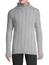 X-ray X Ray Cable Knit Turtleneck Fashion Sweater In Heather Grey