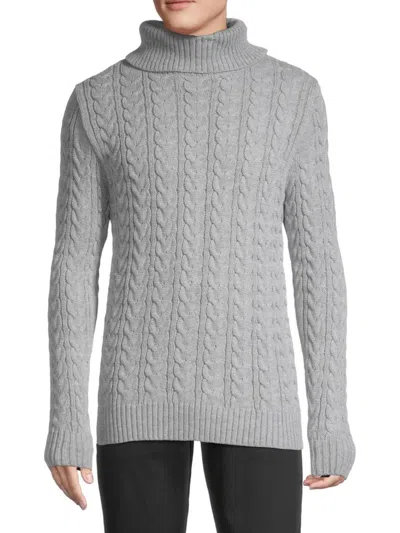 X-RAY MEN'S CABLE-KNIT TURTLENECK SWEATER