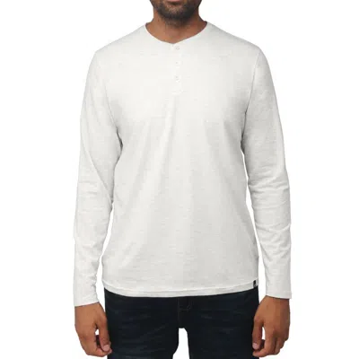 X-ray Men's Classic Long Sleeve Henley T-shirt In White
