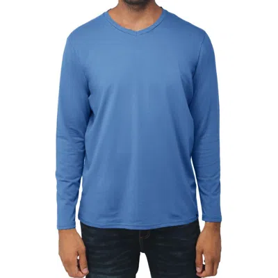 X-ray Men's Classic Long Sleeve V-neck T-shirt In Blue