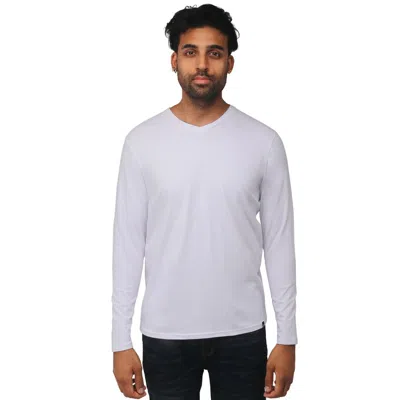 X-ray Men's Classic Long Sleeve V-neck T-shirt In White