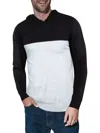 X-ray Men's Colorblock Hooded Sweater In Black Grey