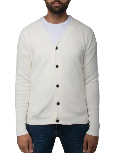 X-ray Men's Cotton Cardigan In Off White