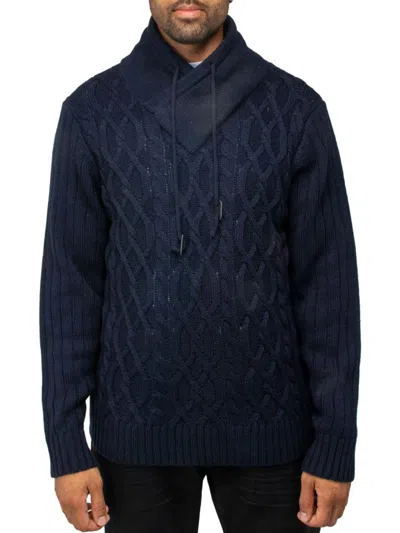 X-ray Shawl Collar Sweater In Navy