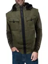 X-RAY MEN'S FAUX SHEARLING HOODED SWEATER JACKET