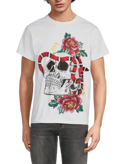 X-ray Men's Heads Or Tails Crystal-embellished Graphic T-shirt In White