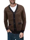 X-ray X Ray Casual Herringbone Cardigan Sweater In Brown