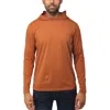 X-ray Men's Soft Stretch Long Sleeve Hoodie In Brown