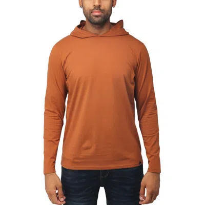 X-ray Men's Soft Stretch Long Sleeve Hoodie In Brown