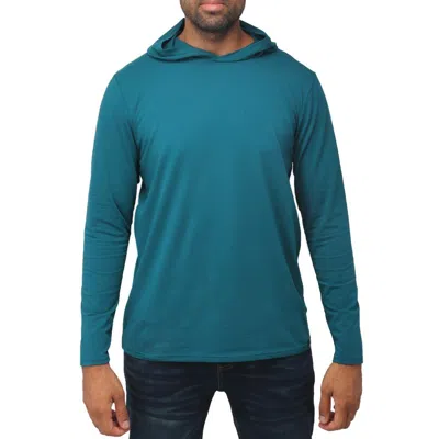 X-ray Men's Long Sleeve Hooded Shirt In Green