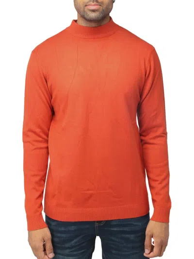X-ray Men's Basic Casual Mockneck Sweater In Orange