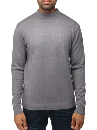 X-ray Men's Basic Casual Mockneck Sweater In Grey