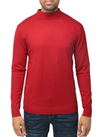 X-ray Men's Basic Casual Mockneck Sweater In Red