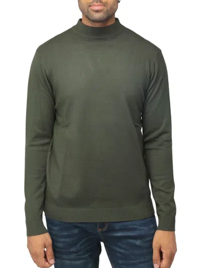 X-ray Men's Basic Casual Mockneck Sweater In Olive