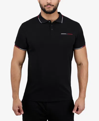 X-ray Men's Polo With Rib Collar And Pocket Polo Shirt In Multi