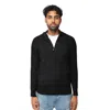 X-ray Men's Quarter Zip Mock Neck Pullover Sweater In Black