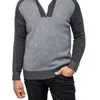 X-ray Men's Quarter Zip Mock Neck Pullover Sweater In Gray
