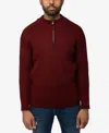 X-ray Men's Ribbed Mock Neck Quarter-zip Sweater In Burgundy