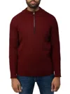 X-ray Men's Ribbed Quarter Zip Sweater In Burgundy