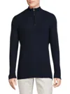 X-ray Men's Ribbed Quarter Zip Sweater In Navy