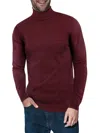 X-ray X Ray Cable Knit Turtleneck Sweater In Burgundy