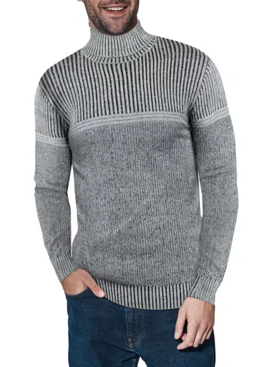 X-ray Men's Ribbed Turtleneck Sweater In Ecru