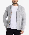 X-ray Men's Shawl Collar Knit Cardigan In Light Grey