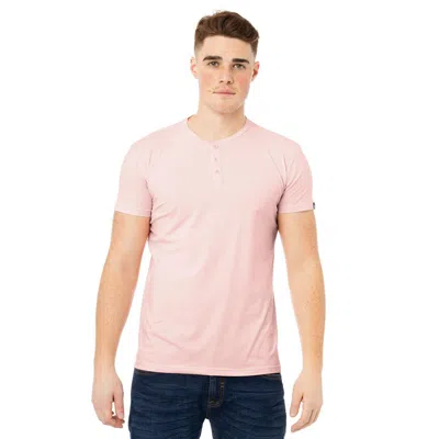 X-ray X Ray Men's Basic Henley Neck Short Sleeve T-shirt In Pink