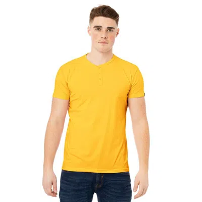 X-ray Men's Short Sleeves Henley T-shirt In Yellow