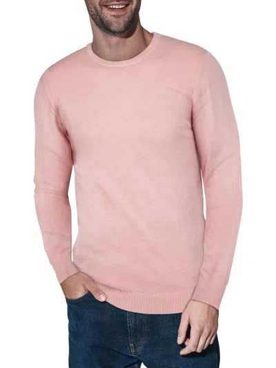 X-ray Men's Solid Crewneck Sweater In Light Pink