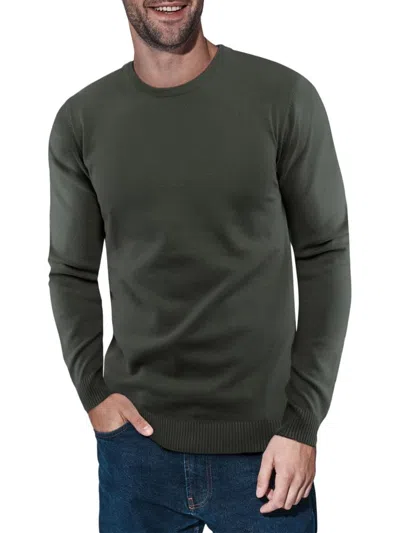 X-ray Men's Solid Crewneck Sweater In Olive