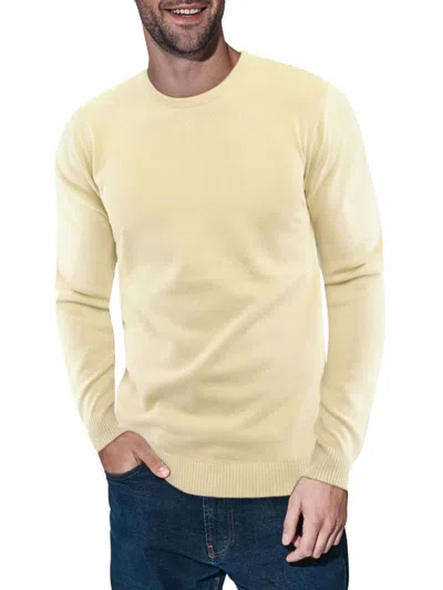 X-ray Men's Solid Crewneck Sweater In Yellow