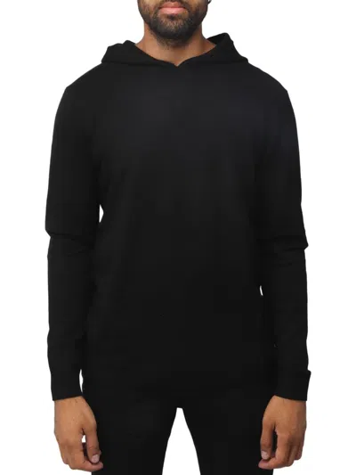 X-ray Men's Solid Hooded Sweater In Black