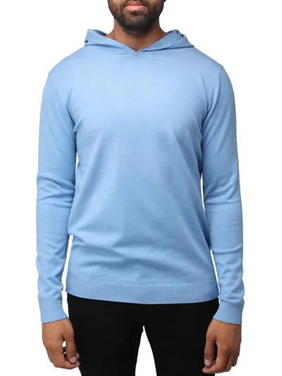 X-ray Men's Solid Hooded Sweater In Blue