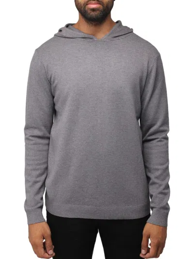 X-ray Men's Basic Hooded Midweight Sweater In Charcoal 1