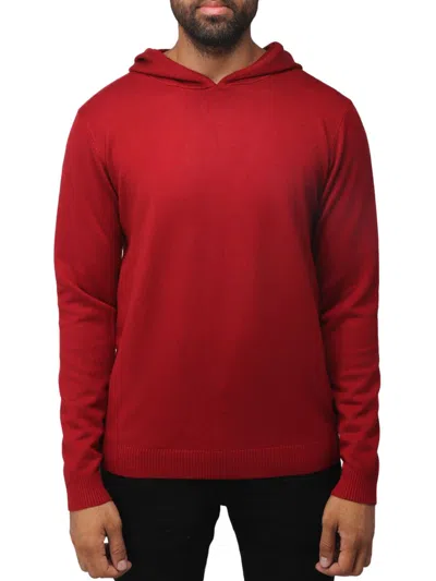 X-ray Men's Solid Hooded Sweater In Jester Red