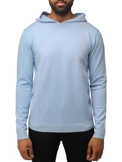 X-ray Men's Solid Hooded Sweater In Pastel Blue