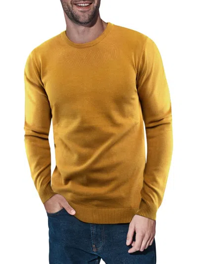 X-ray Men's Solid Long Sleeve Sweater In Yellow