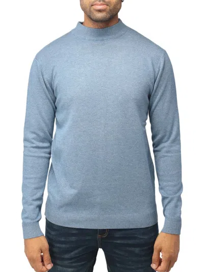 X-ray Men's Solid Mockneck Sweater In Heather Slate