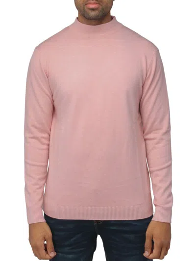 X-ray Men's Solid Mockneck Sweater In Light Pink