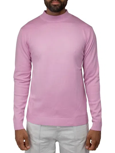 X-ray Men's Solid Mockneck Sweater In Pale Pink