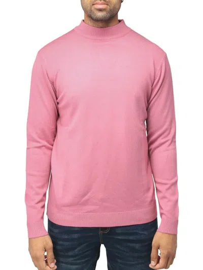 X-ray Men's Basic Casual Mockneck Sweater In Pink