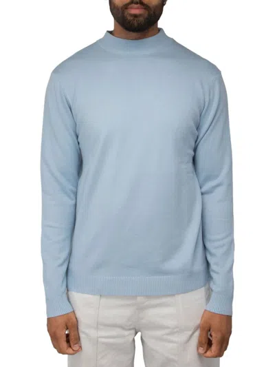 X-ray Men's Solid Mockneck Sweater In Powder Blue