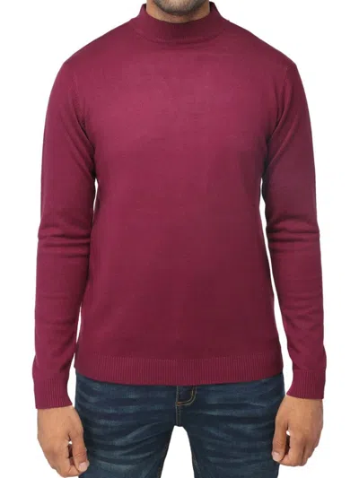 X-ray Men's Solid Mockneck Sweater In Purple