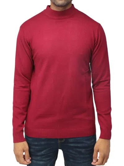 X-ray Men's Solid Mockneck Sweater In Red